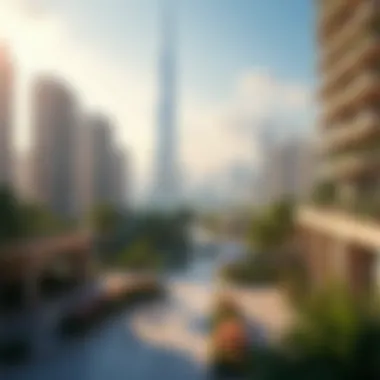 Panoramic View of Al Burj Tower Community A panoramic view of the vibrant community around Al Burj Tower