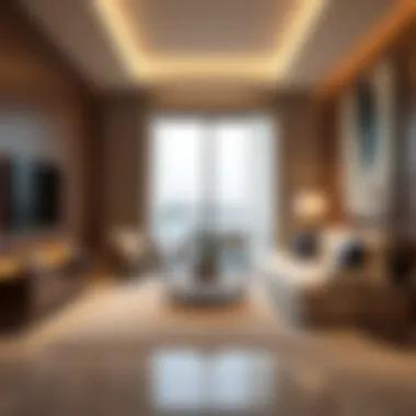 Interior design showcasing luxury amenities in Al Majara Tower