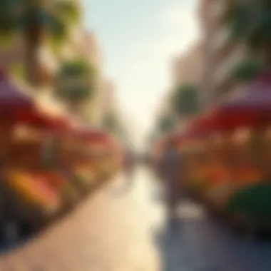 Amenities and Local Market in Khalifa City Local market scene with various amenities available