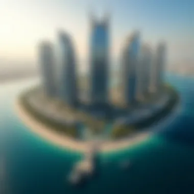 Stunning aerial view of Reem Island Towers showcasing architectural design