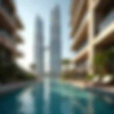 Close-up of Reem Island Towers highlighting luxury amenities