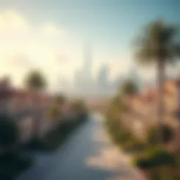 A panoramic view of affordable neighborhoods in Dubai