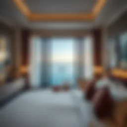 Luxurious bedroom suite with ocean view