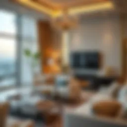 Luxurious living space at Golden Sands Hotel Apartments